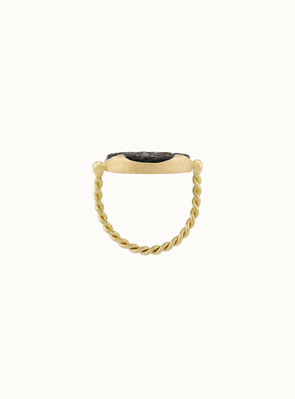 carved black mother of pearl tattoo ring 18k gold