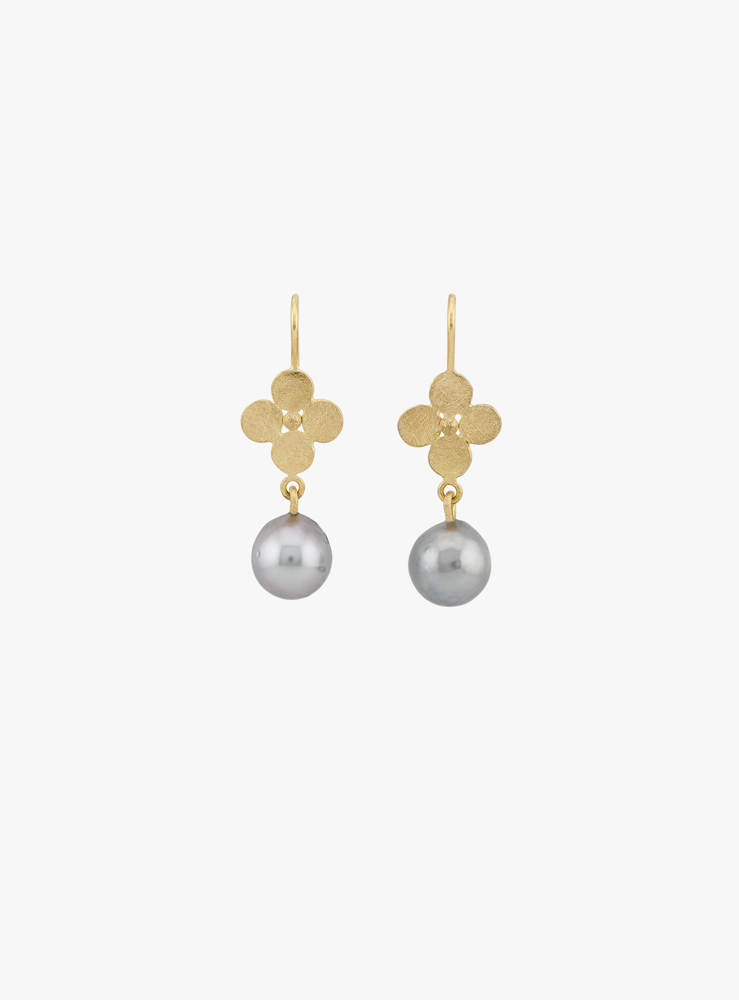doubloon earrings with silver tahitian pearl drops