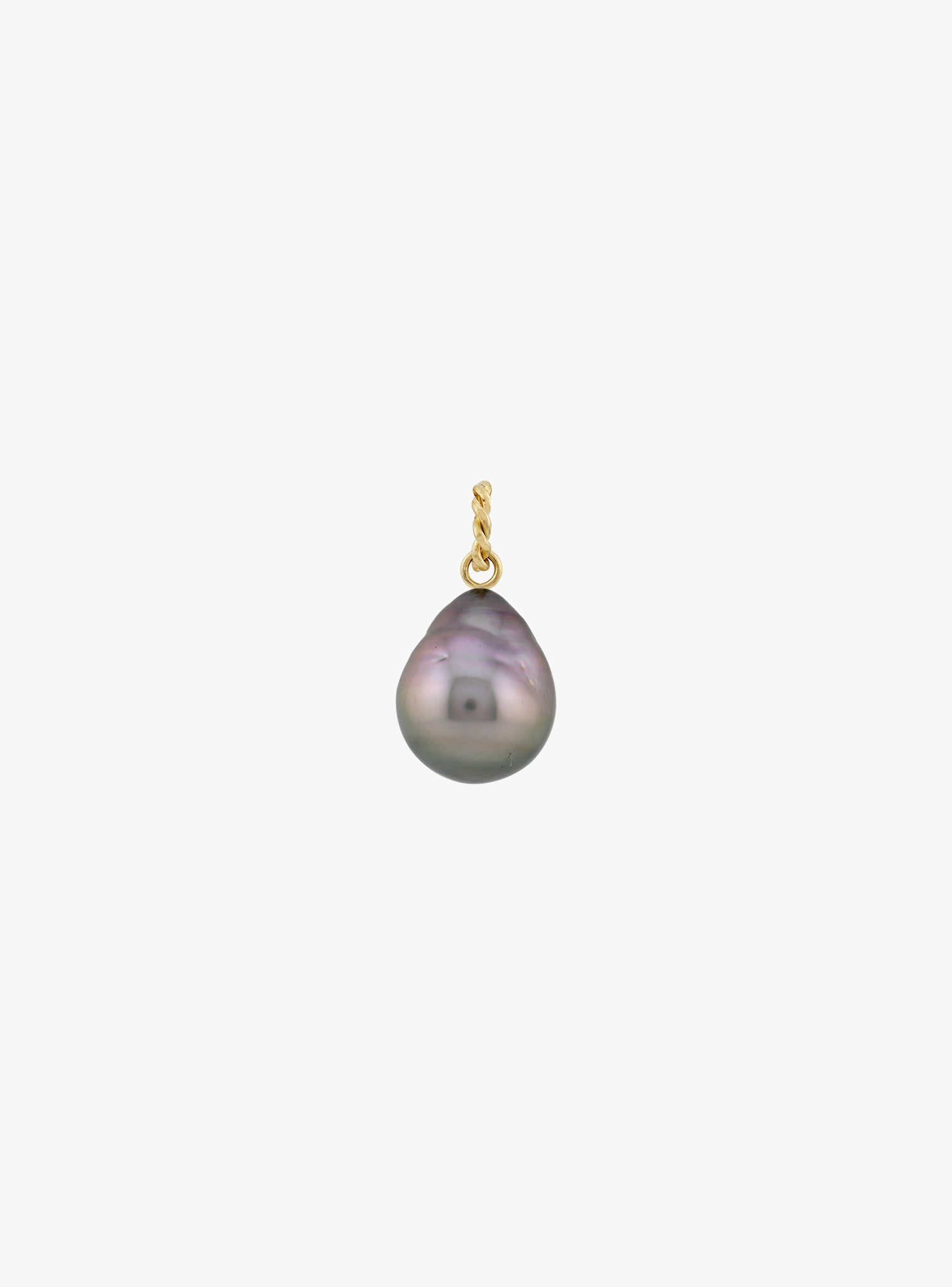 purple drop tahitian pearl charm 18k gold