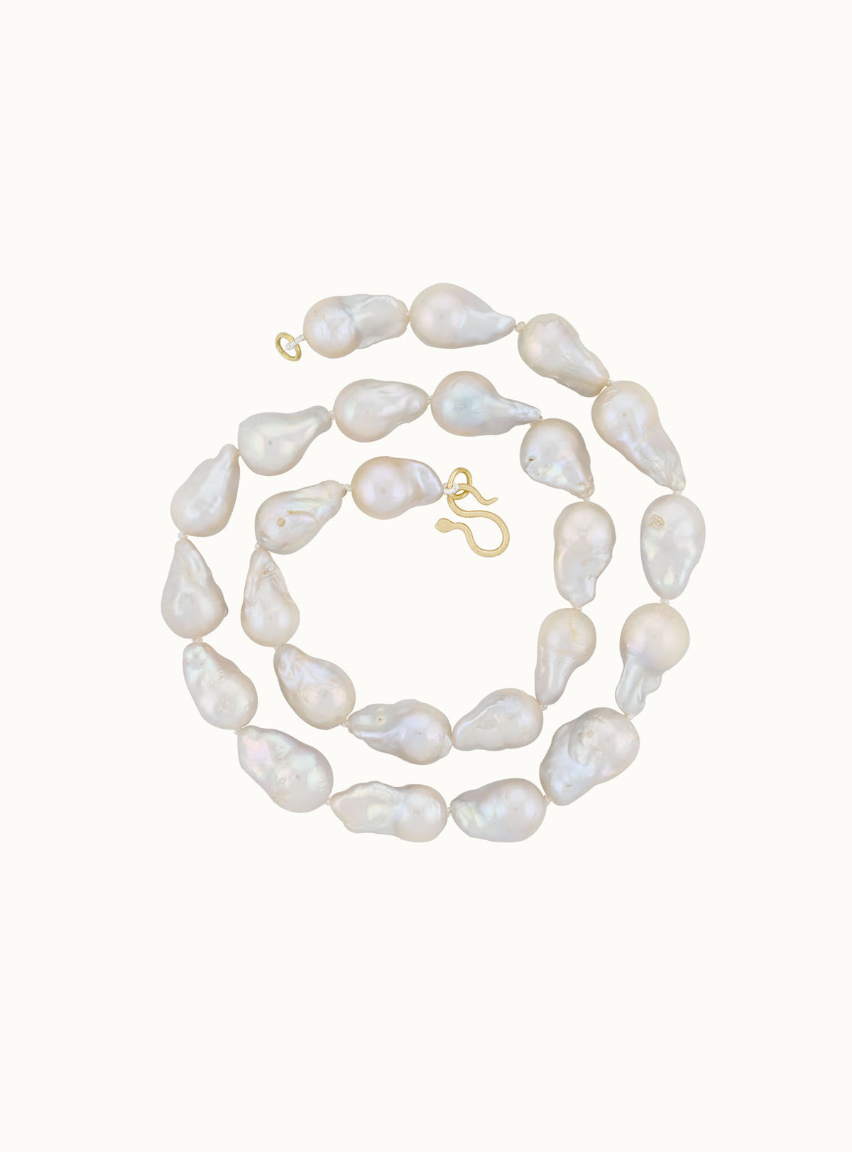 teardrop freshwater pearl choker 18k gold snake clasp