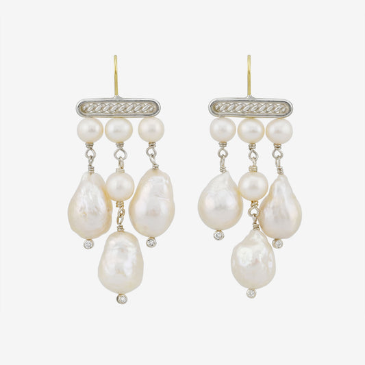 freshwater pearl girondelle drop earrings