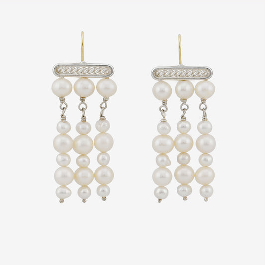 freshwater pearl Grecian earrings