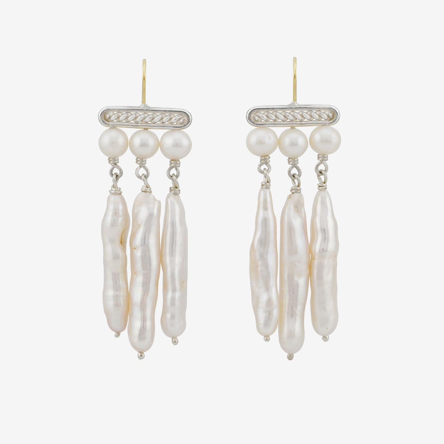 freshwater pearl long Grecian earrings