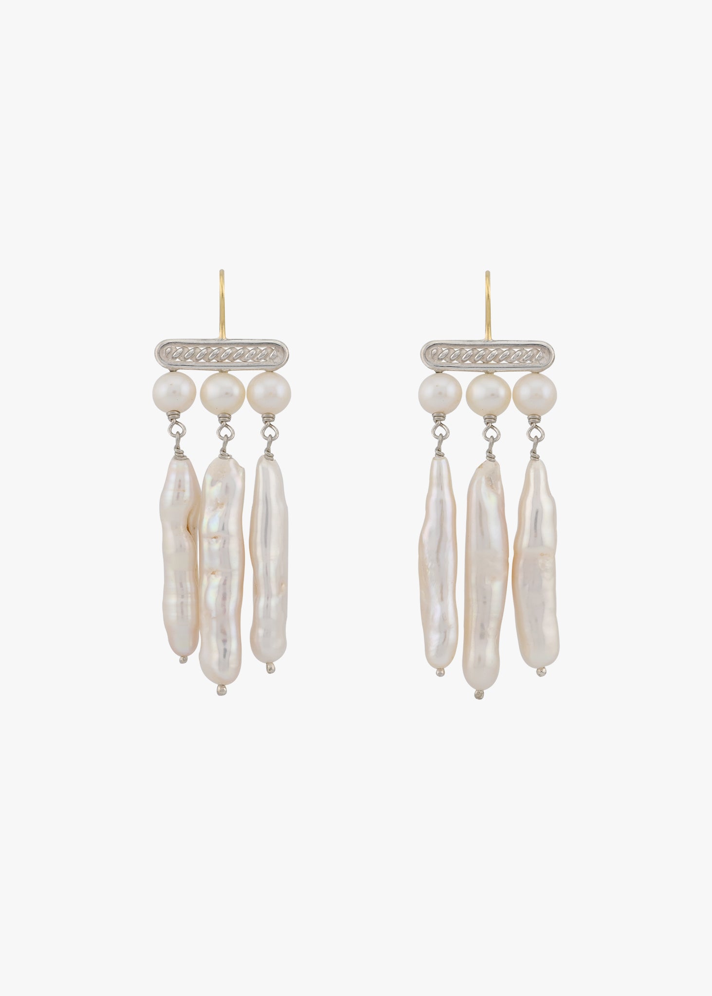 freshwater pearl long Grecian earrings