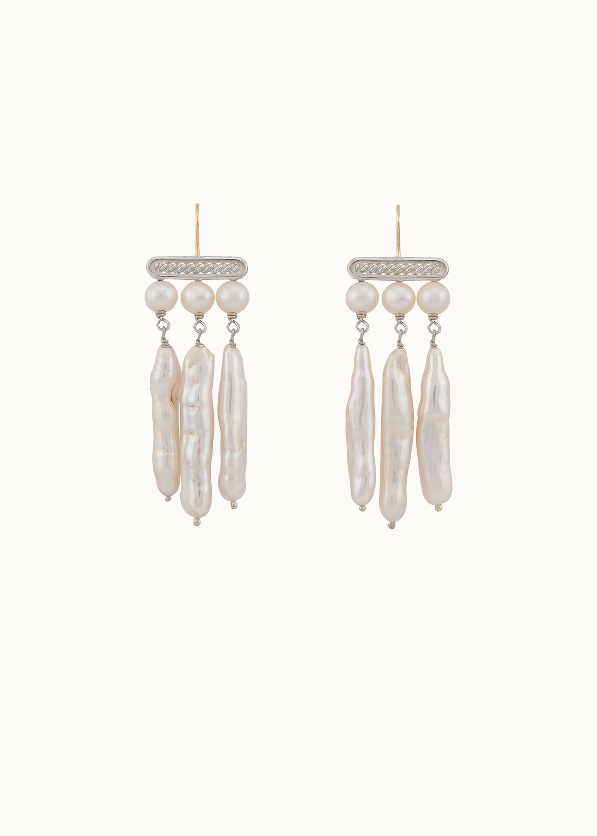 freshwater pearl long Grecian earrings