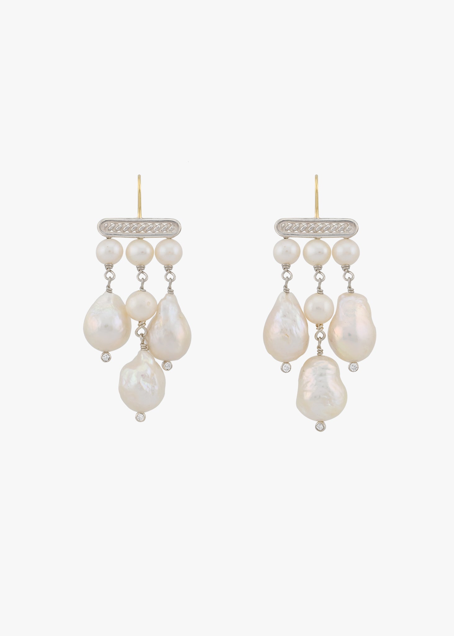 freshwater pearl girandole drop earrings