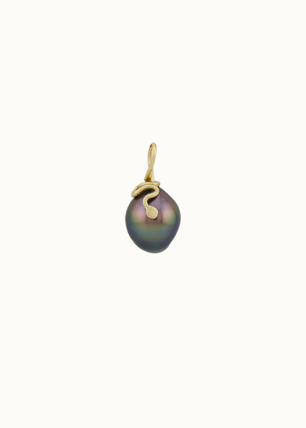 sea snake charm large tahitian pearl 18k gold