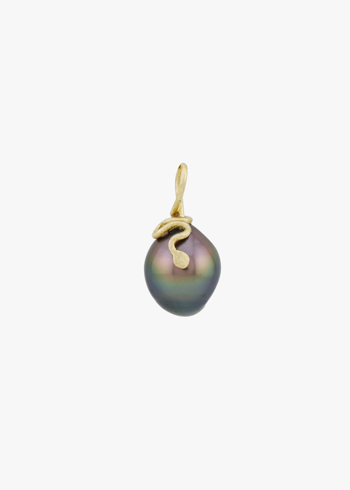 sea snake charm large tahitian pearl 18k gold