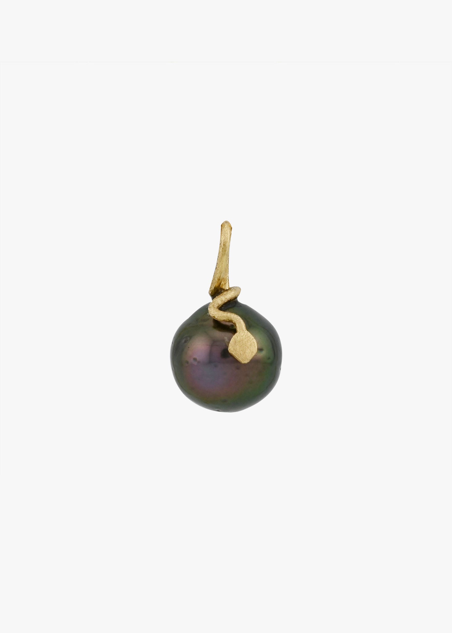 sea snake charm large tahitian pearl 18k gold