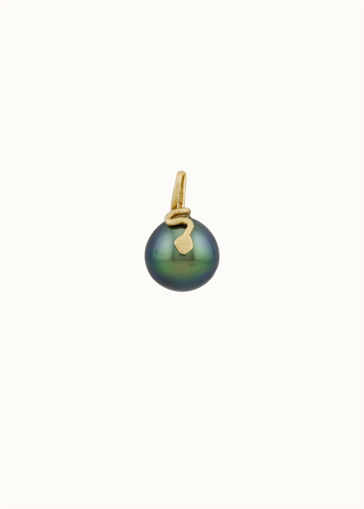 sea snake charm large tahitian pearl 18k gold