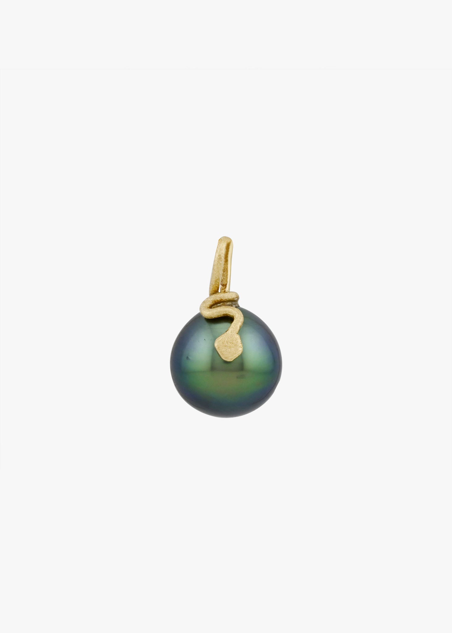 sea snake charm large tahitian pearl 18k gold