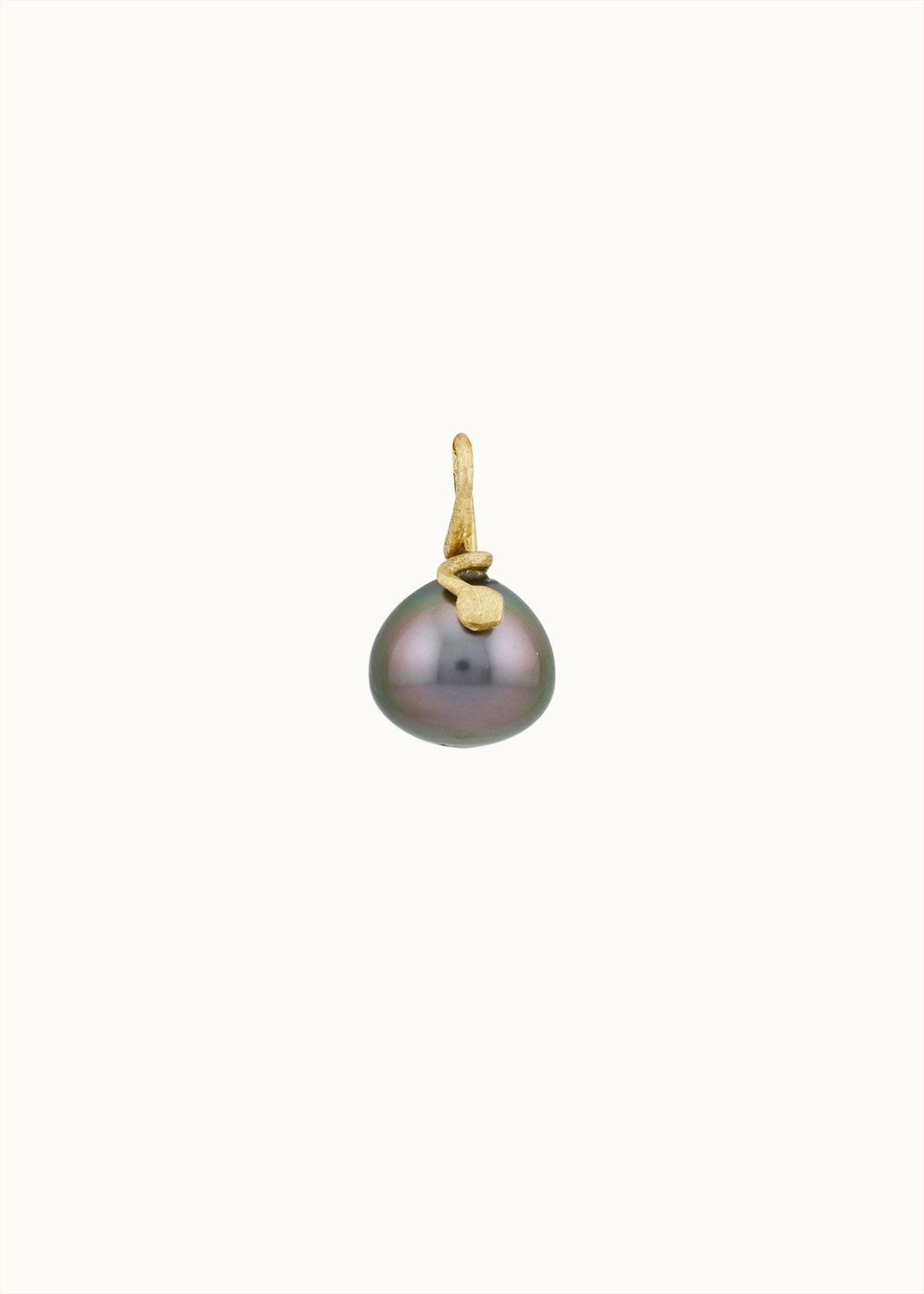 sea snake charm large tahitian pearl 18k gold
