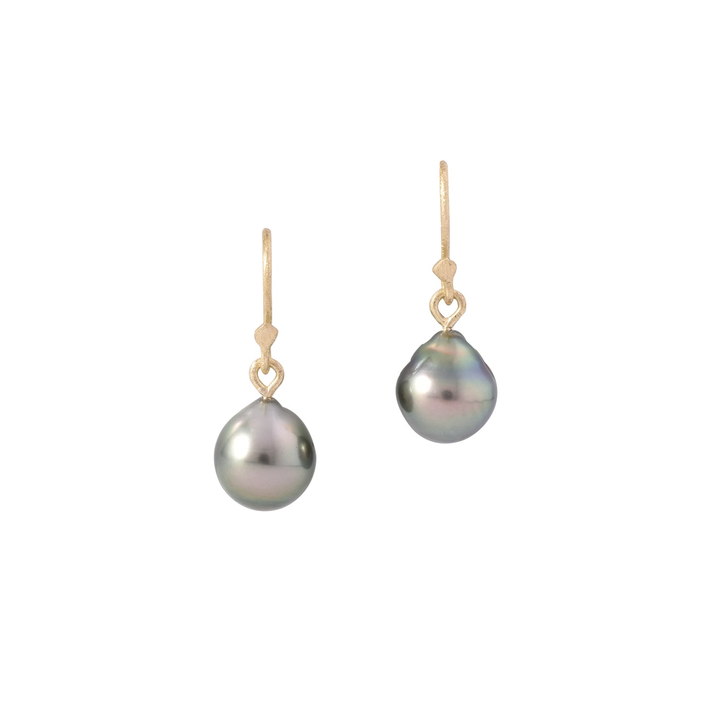sea snake earrings large drop tahitian pearls 18k gold